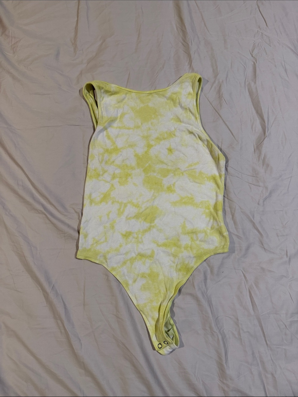 Yellow Tie-Dye One-Piece Bodysuit - Sleeveless Comfort